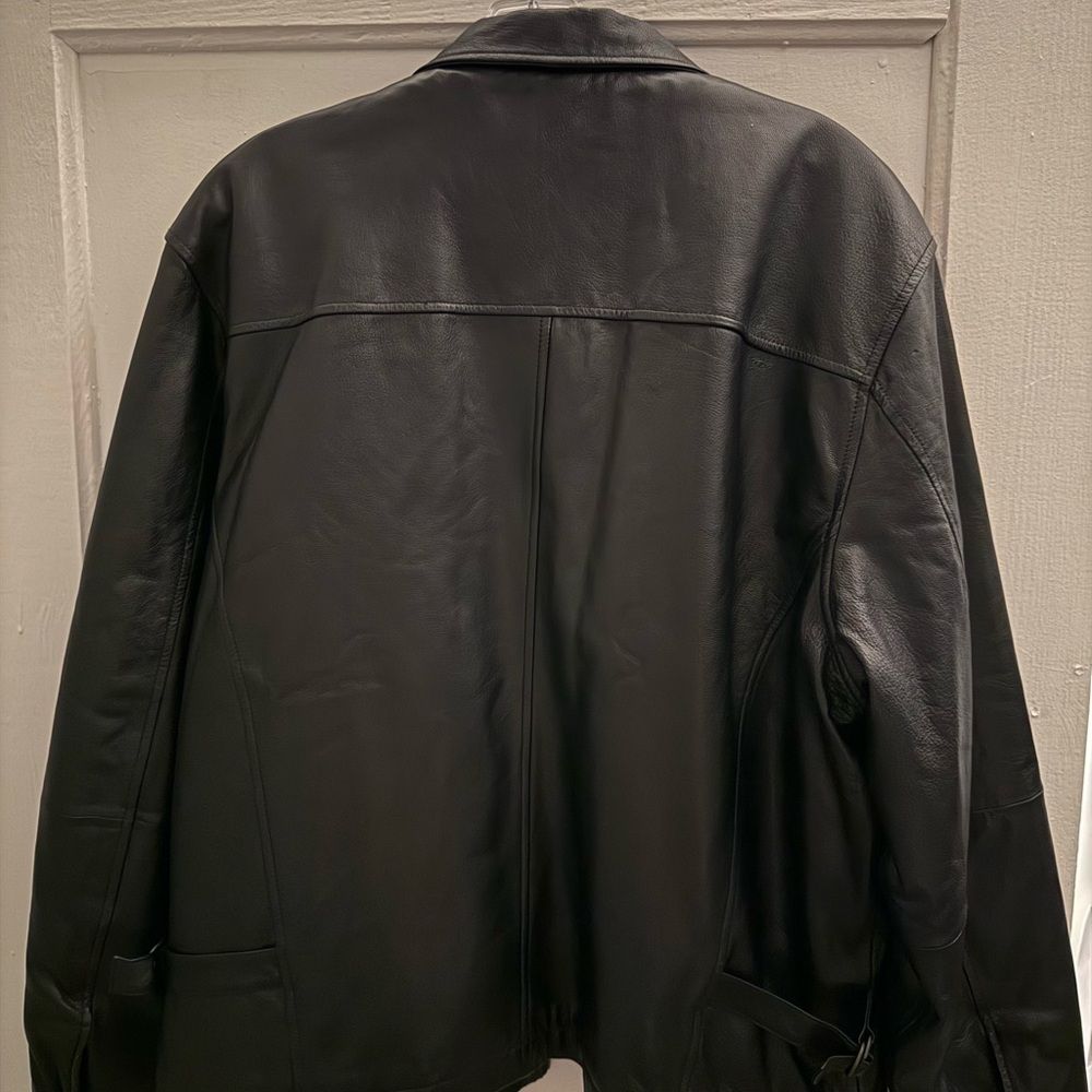 Wilson Black Leather Jacket for Men - Picture 11 of 15